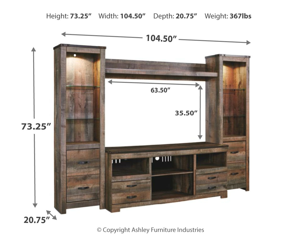 Trinell Entertainment Center Ashley Furniture