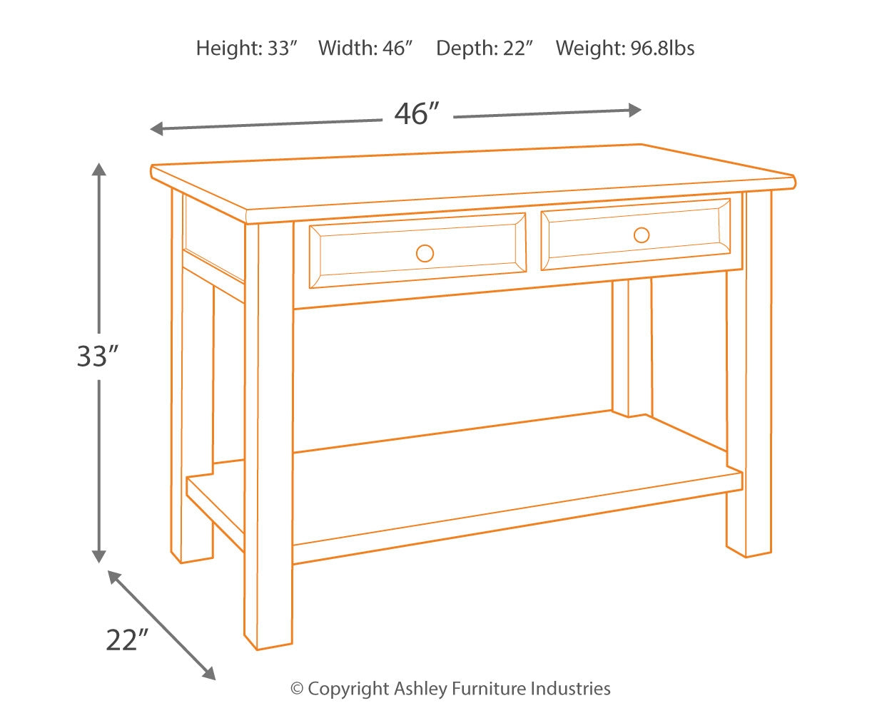 Tyler Creek Sofa/Console Table Ashley Furniture