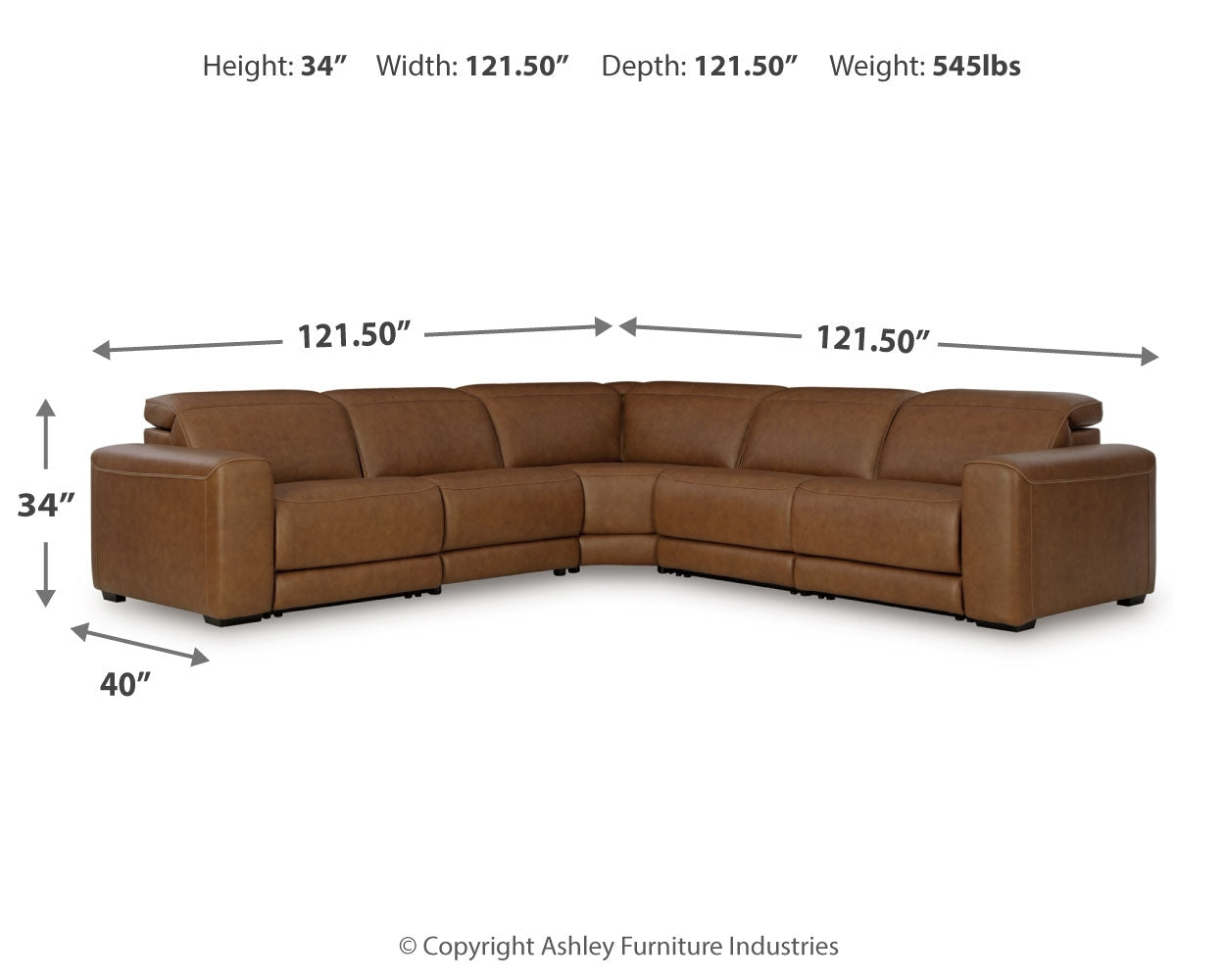 Magic Man 5-Piece Power Reclining Sectional