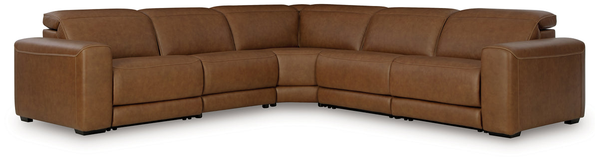 J&M Furniture - Ashley Furniture - Magic Man 5-Piece Power Reclining Sectional - 5-Piece Power Reclining Sectional / Caramel - PCU10700S7