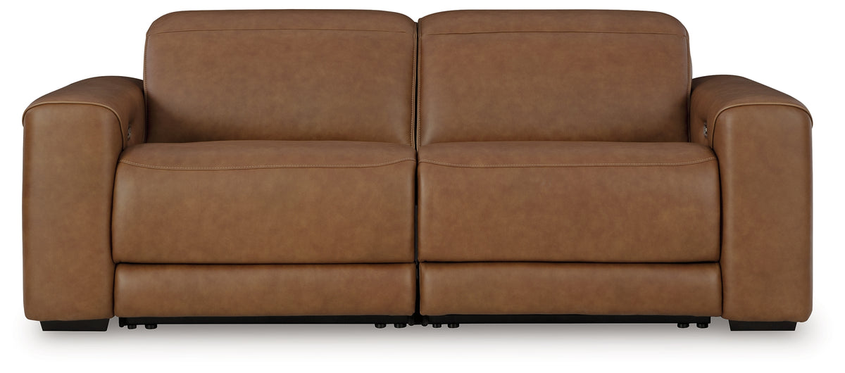 J&M Furniture - Ashley Furniture - Magic Man 2-Piece Power Reclining Sectional Loveseat - 2-Piece Power Reclining Sectional Loveseat / Caramel - PCU10700S1