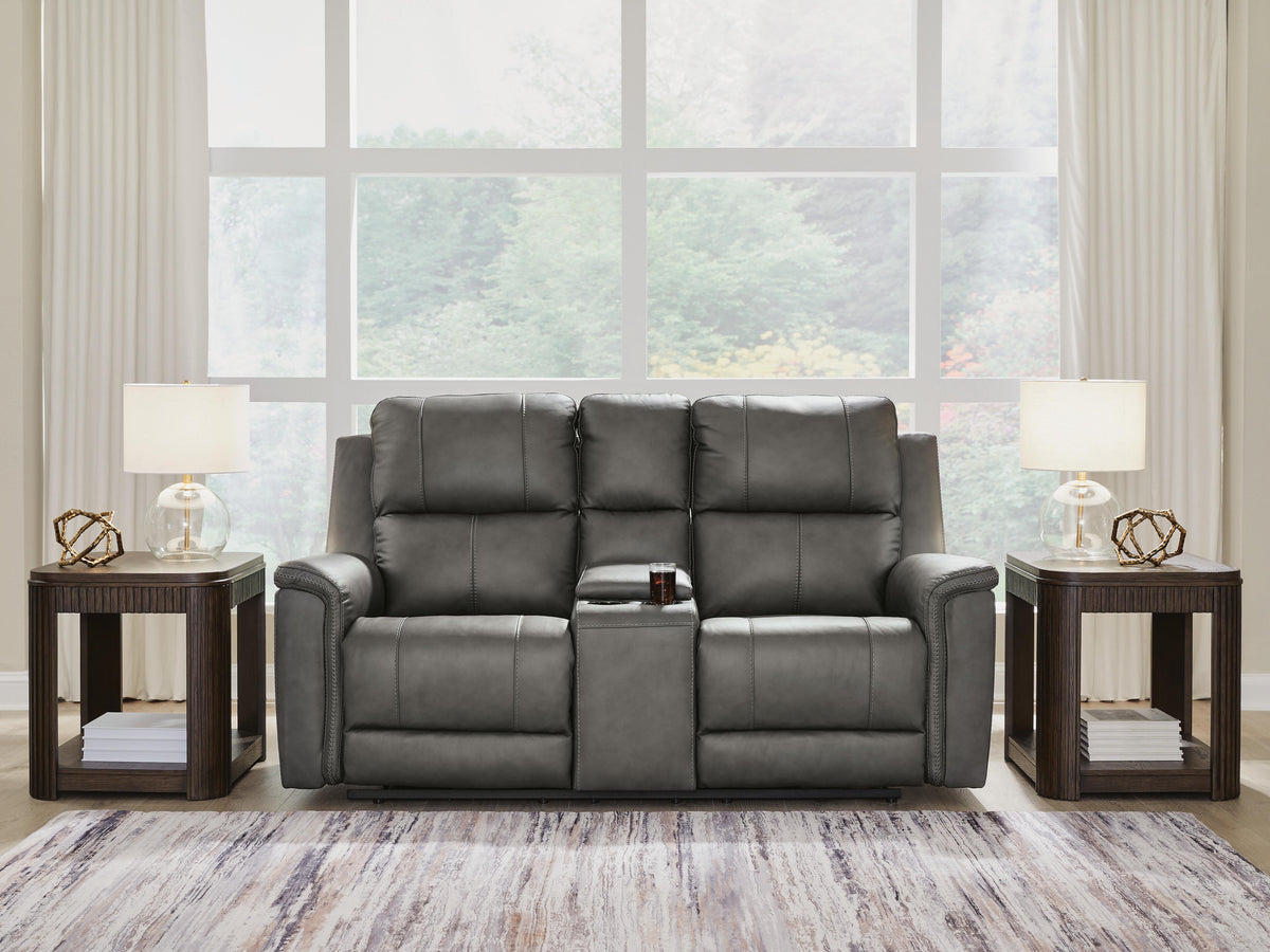 J&M Furniture - Ashley Furniture - Bleckley Power Reclining Loveseat with Console - PWR REC Loveseat/CON/ADJ HDRST - PCU1200018