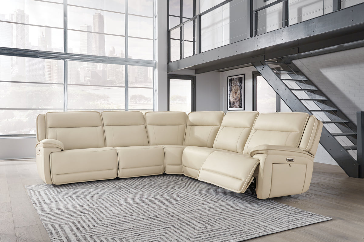 J&M Furniture - Ashley Furniture - Double Deal 5-Piece Power Reclining Sectional - 5-Piece Power Reclining Sectional / Almond - U13001S2