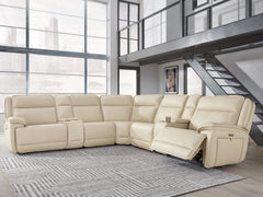 J&M Furniture - Ashley Furniture - Double Deal 7-Piece Reclining Sectional with 2 Consoles - 7-Piece Reclining Sectional with 2 Consoles / Almond - U13001S9