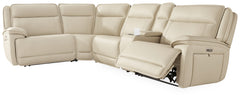 J&M Furniture - Ashley Furniture - Double Deal 5-Piece Reclining Sectional with Console - 5-Piece Reclining Sectional with Console / Almond - U13001S8