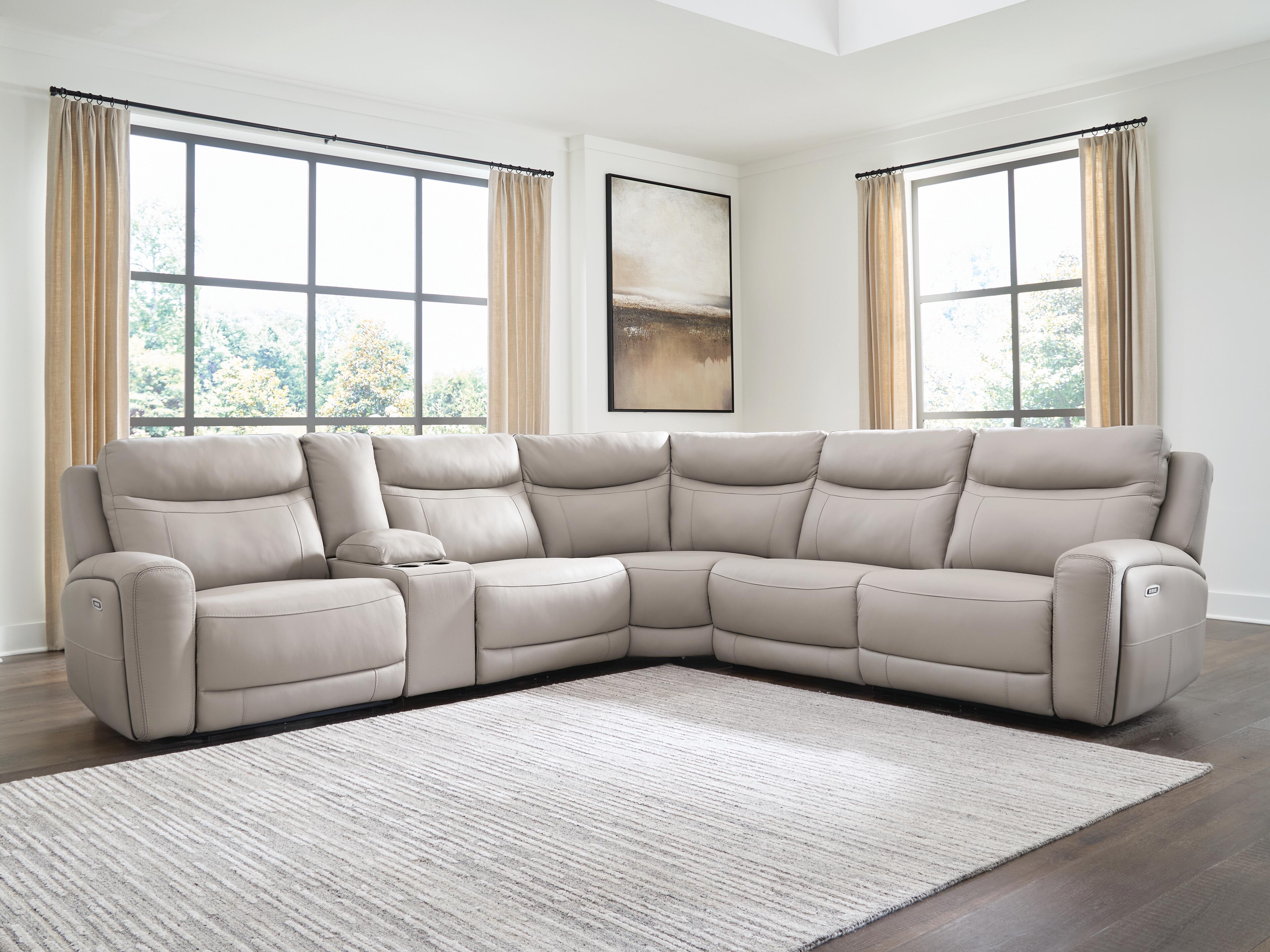J&M Furniture - Ashley Furniture - Gravier 6-Piece Power Reclining Sectional with Storage Console - 6-Piece Power Reclining Sectional with Storage Console - U13300S5