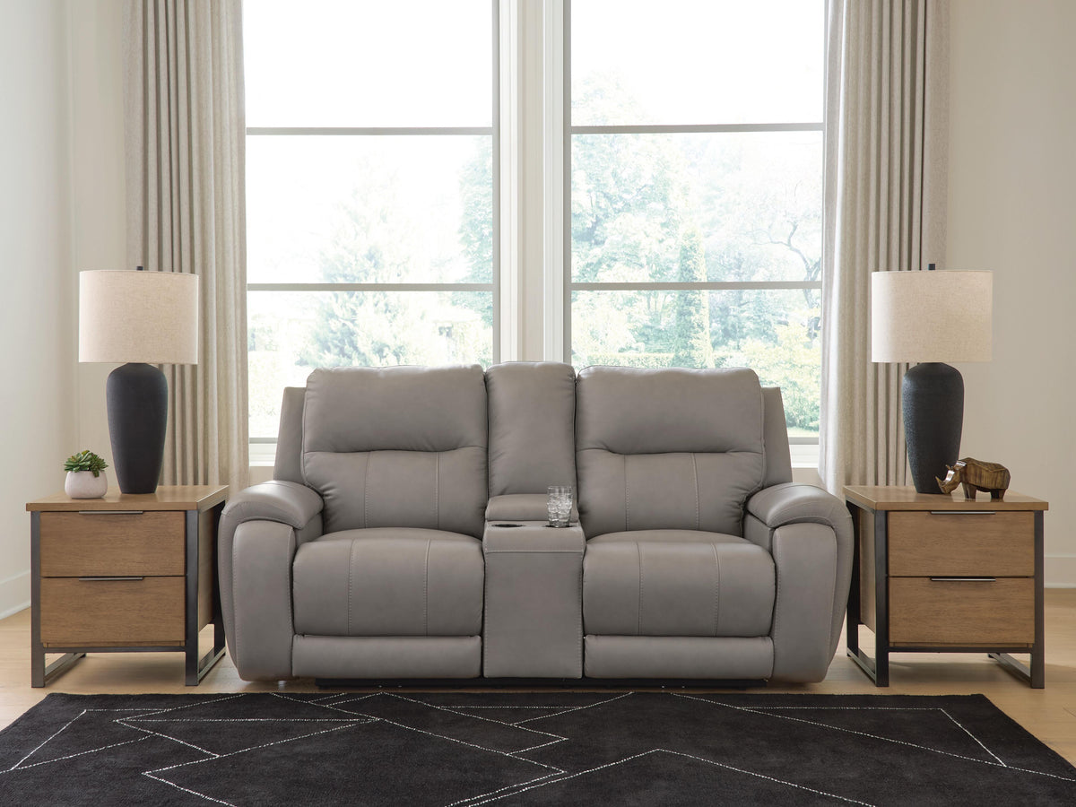 J&M Furniture - Ashley Furniture - Real Moments Power Reclining Loveseat with Audio Seating - PWR REC Love w/Audio Seating - PCU1370018A