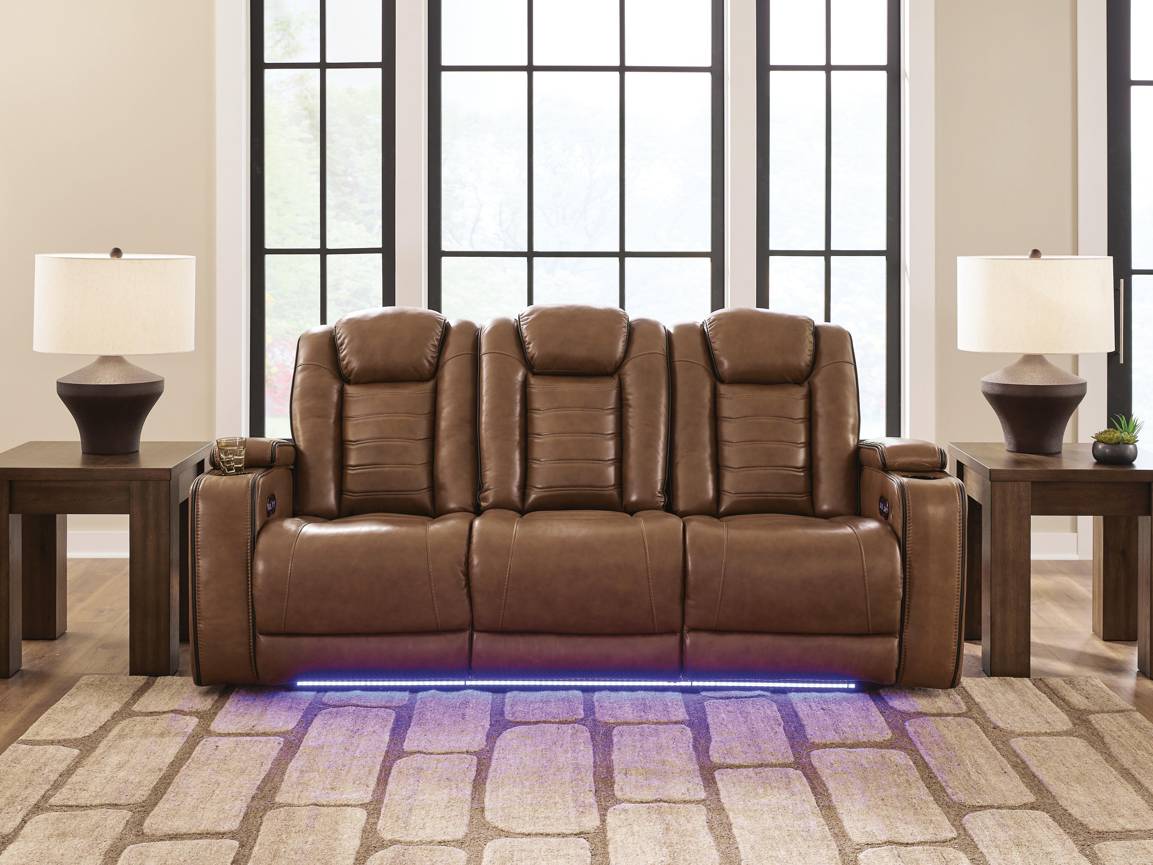 J&M Furniture - Ashley Furniture - Gruaro Power Reclining Sofa - PWR REC Sofa with ADJ Headrest - PCU1420015