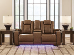 J&M Furniture - Ashley Furniture - Gruaro Power Reclining Loveseat with Console - PWR REC Loveseat/CON/ADJ HDRST - PCU1420018