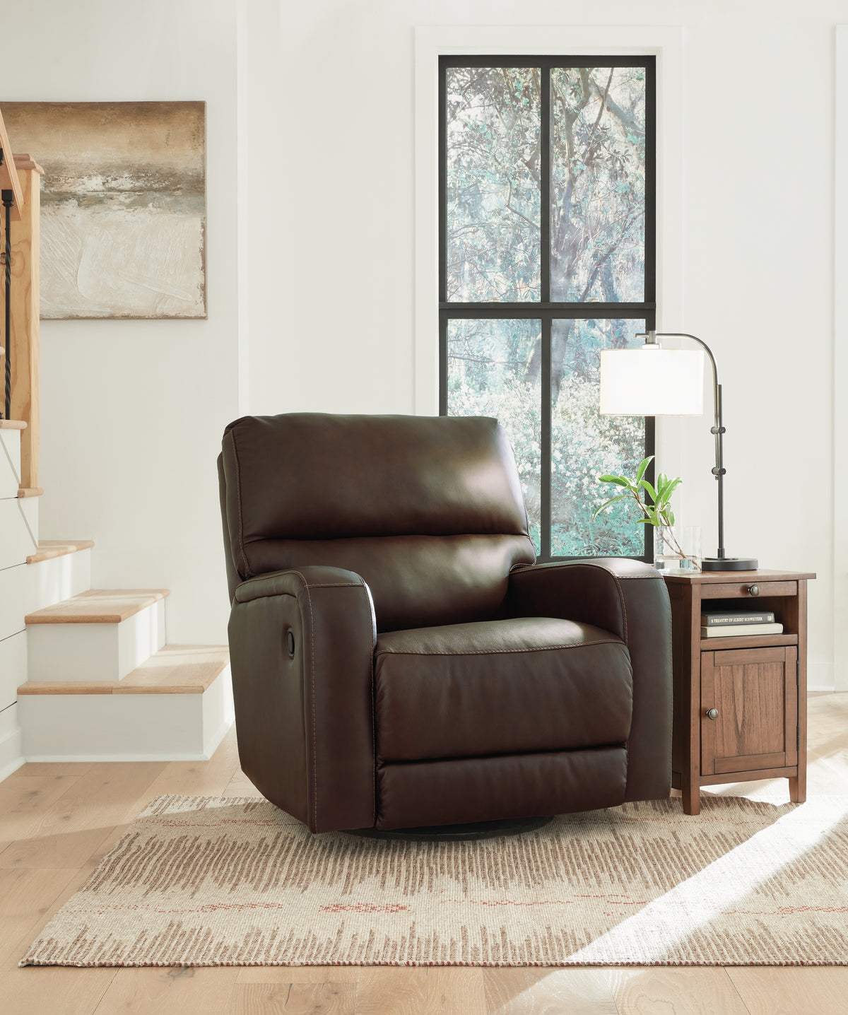 J&M Furniture - Ashley Furniture - Emberla Swivel Glider Recliner - Swivel Glider Recliner / Coffee - U4480561