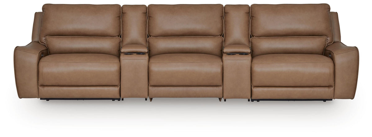 J&M Furniture - Ashley Furniture - DeepWakes 5-Piece Reclining Sectional with Storage Consoles - 5-Piece Reclining Sectional with Storage Consoles - PCU62606S39