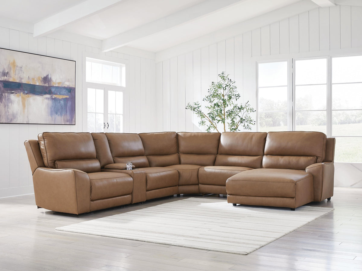 J&M Furniture - Ashley Furniture - DeepWakes 6-Piece Power Reclining Sectional with Chaise - 6-Piece Power Reclining Sectional with Chaise - PCU62606S6