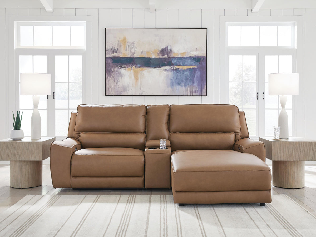 J&M Furniture - Ashley Furniture - DeepWakes 3-Piece Power Reclining Sectional with Chaise - 3-Piece Power Reclining Sectional with Chaise - PCU62606S4