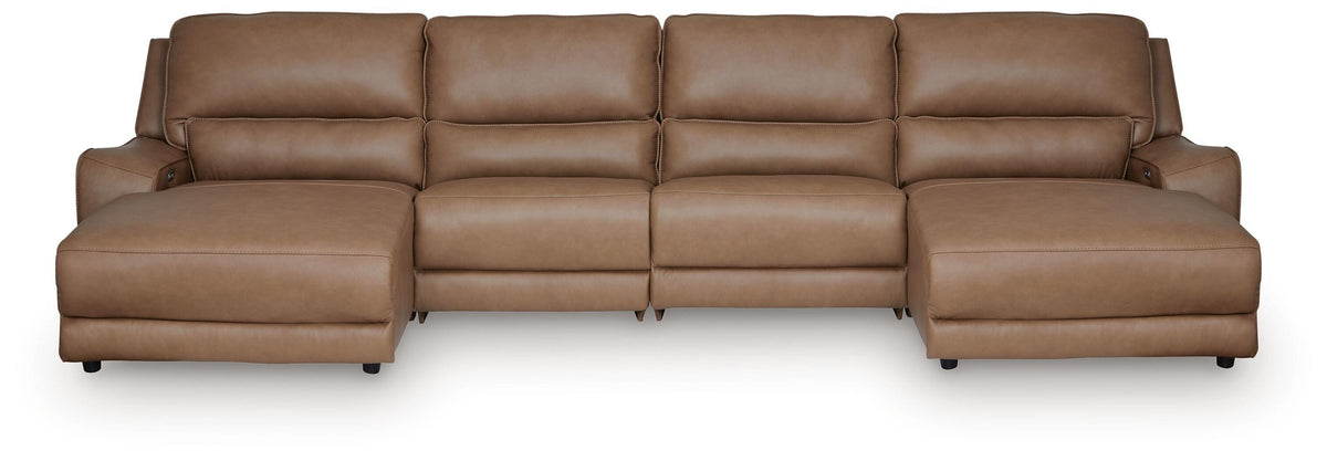 J&M Furniture - Ashley Furniture - DeepWakes 4-Piece Reclining Sectional with Double Chaise - 4-Piece Reclining Sectional with Double Chaise - PCU62606S37