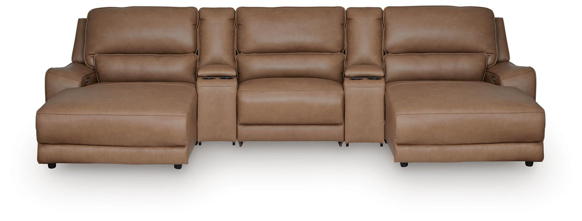 J&M Furniture - Ashley Furniture - DeepWakes 5-Piece Reclining Sectional with Double Chaise and Storage Consoles - 5-Piece Reclining Sectional with Double Chaise and Storage Consoles - PCU62606S41