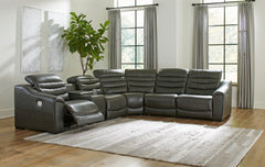 J&M Furniture - Ashley Furniture - Center Line 6-Piece Power Reclining Sectional - 6-Piece Power Reclining Sectional / Dark Gray - U63404S4