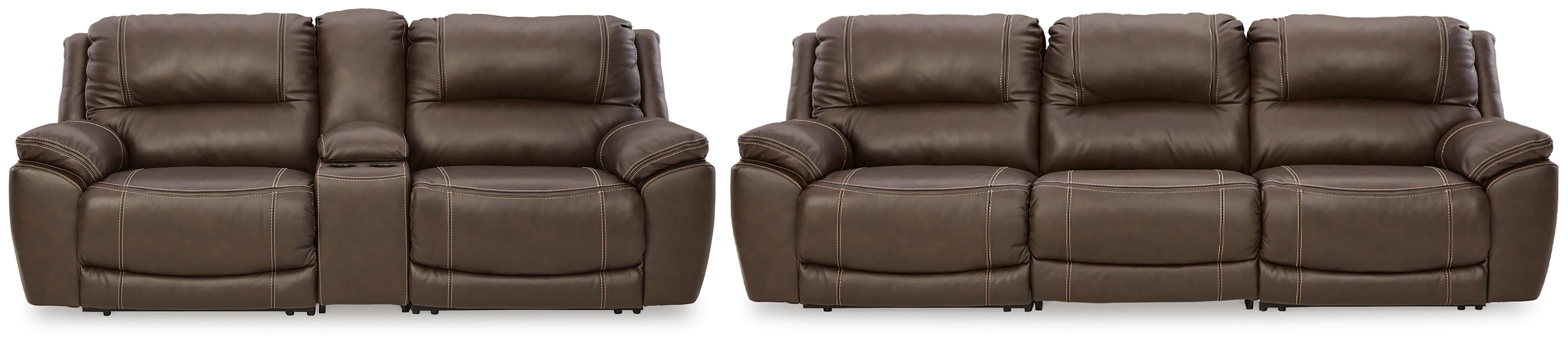 J&M Furniture - Ashley Furniture - Dunleith 3-Piece Reclining Sofa and 3-Piece Loveseat with Console - 3-Piece Reclining Sofa and 3-Piece Loveseat with Console - U71604U1