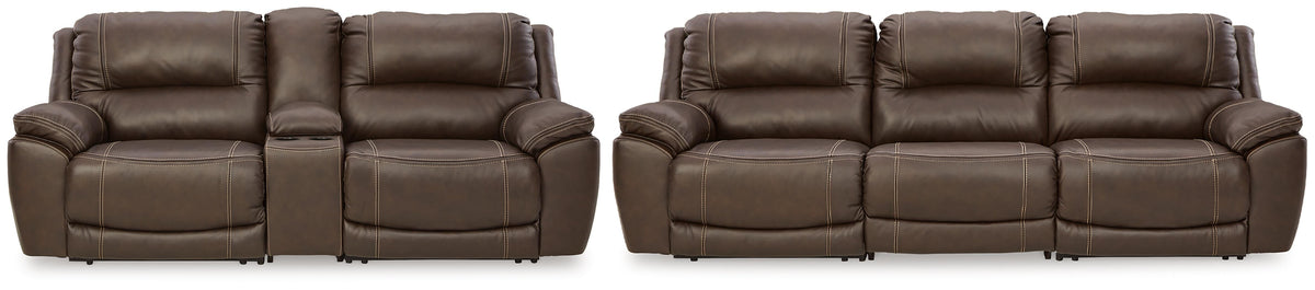 J&M Furniture - Ashley Furniture - Dunleith 3-Piece Reclining Sofa and 3-Piece Loveseat with Console - 3-Piece Reclining Sofa and 3-Piece Loveseat with Console - U71604U1