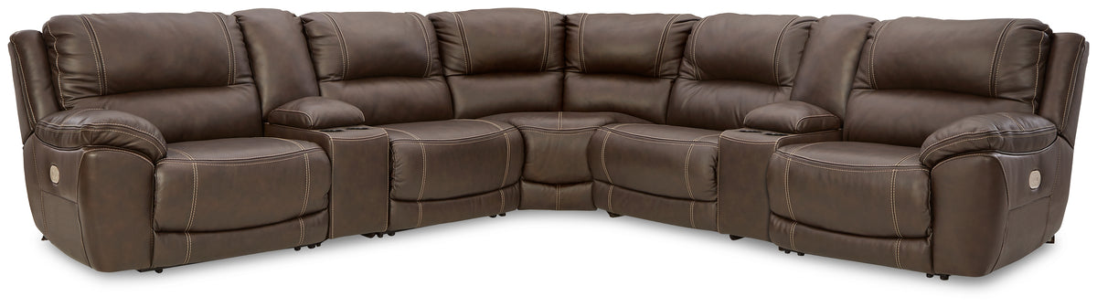 J&M Furniture - Ashley Furniture - Dunleith 7-Piece Power Reclining Sectional - 7-Piece Power Reclining Sectional / Chocolate - U71604S7