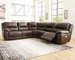 J&M Furniture - Ashley Furniture - Dunleith 5-Piece Power Reclining Sectional - 5-Piece Power Reclining Sectional / Chocolate - U71604S1