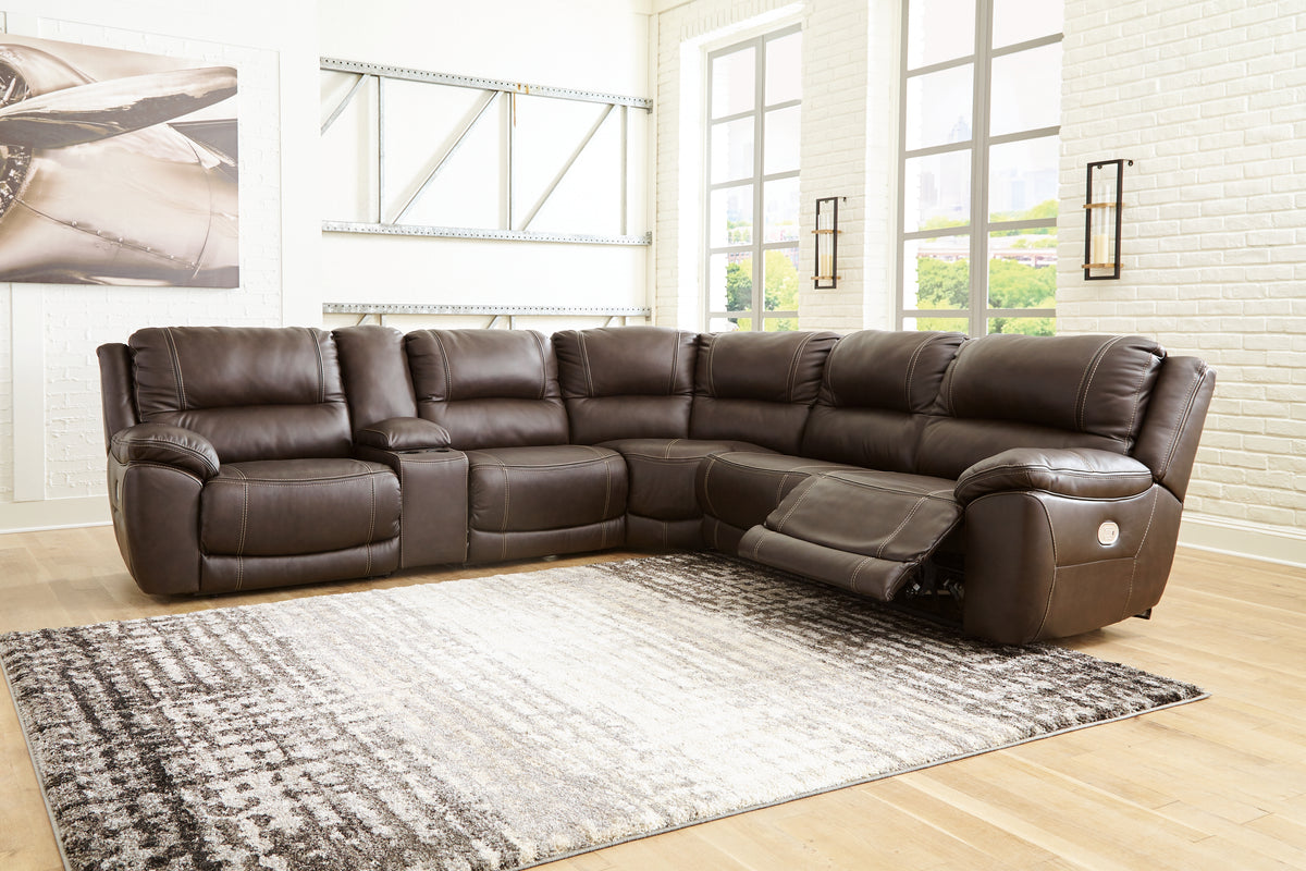 J&M Furniture - Ashley Furniture - Dunleith 6-Piece Power Reclining Sectional - 6-Piece Power Reclining Sectional / Chocolate - U71604S2