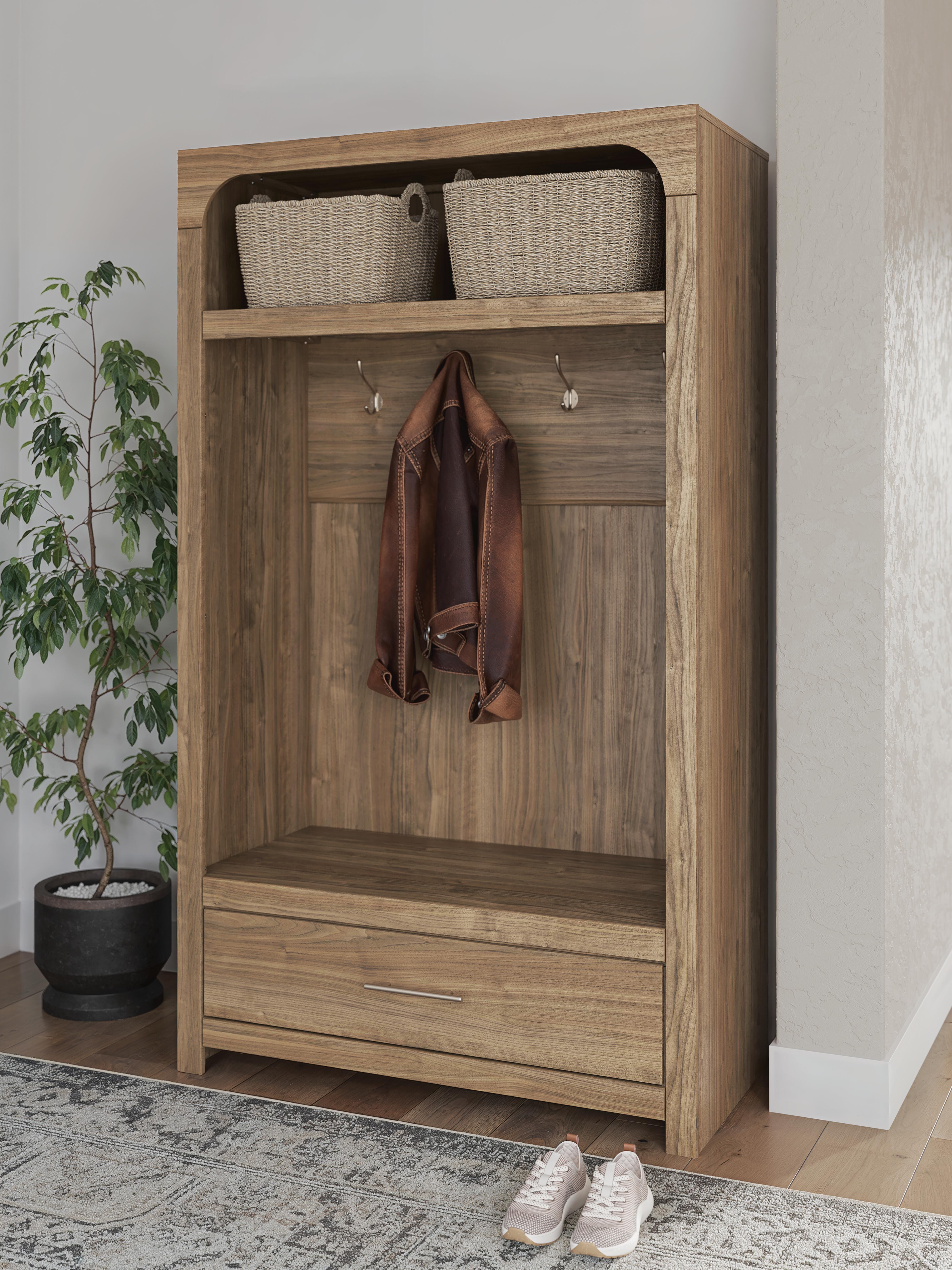 J&M Furniture - Ashley Furniture - Dovander Hall Tree with Storage Bench - Hall Tree with Storage Bench - W1121-79