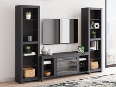 J&M Furniture - Ashley Furniture - Cayberry 3-Piece Entertainment Center with Electric Fireplace - 3-Piece Entertainment Center with Electric Fireplace / Black - W2721W2