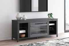 J&M Furniture - Ashley Furniture - Cayberry 60" TV Stand with Electric Fireplace - 60" with Electric Fireplace / Black - W2721-168