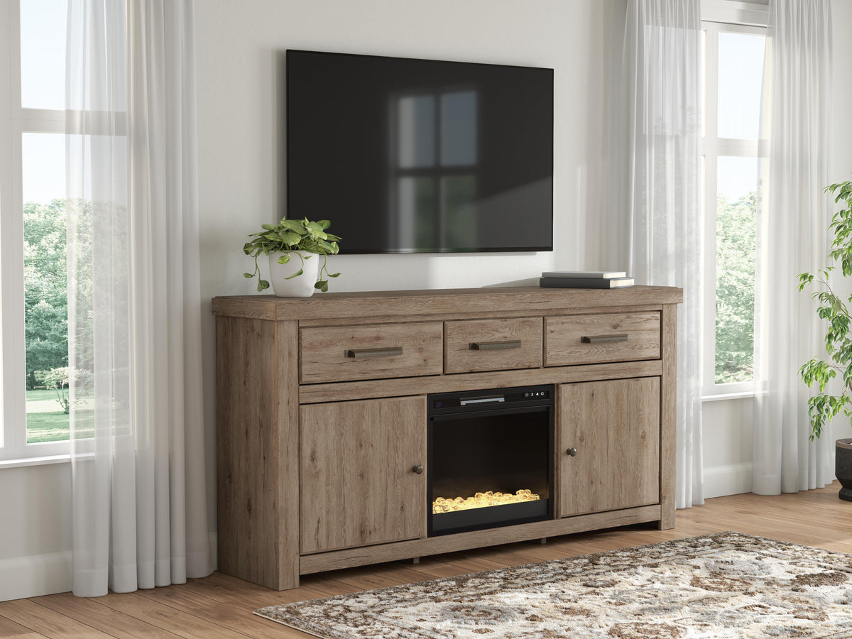 J&M Furniture - Ashley Furniture - Garistyn 73" TV Stand with Electric Fireplace - 73" TV Stand with Electric Fireplace - W2844W4