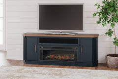 J&M Furniture - Ashley Furniture - Landocken 83" TV Stand - 83" / Brown/Blue - W402-68