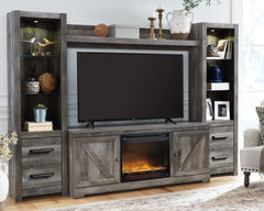 J&M Furniture - Ashley Furniture - Wynnlow 4-Piece Entertainment Center with Electric Fireplace - 4-Piece Entertainment Center with Electric Fireplace / Gray - W440W5