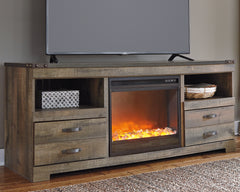 J&M Furniture - Ashley Furniture - Trinell 63" TV Stand with Electric Fireplace - 63" TV Stand with Electric Fireplace / Brown - W446W5