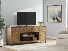 J&M Furniture - Ashley Furniture - Sharlance 81" TV Stand - 81" / Light Brown - W655-68