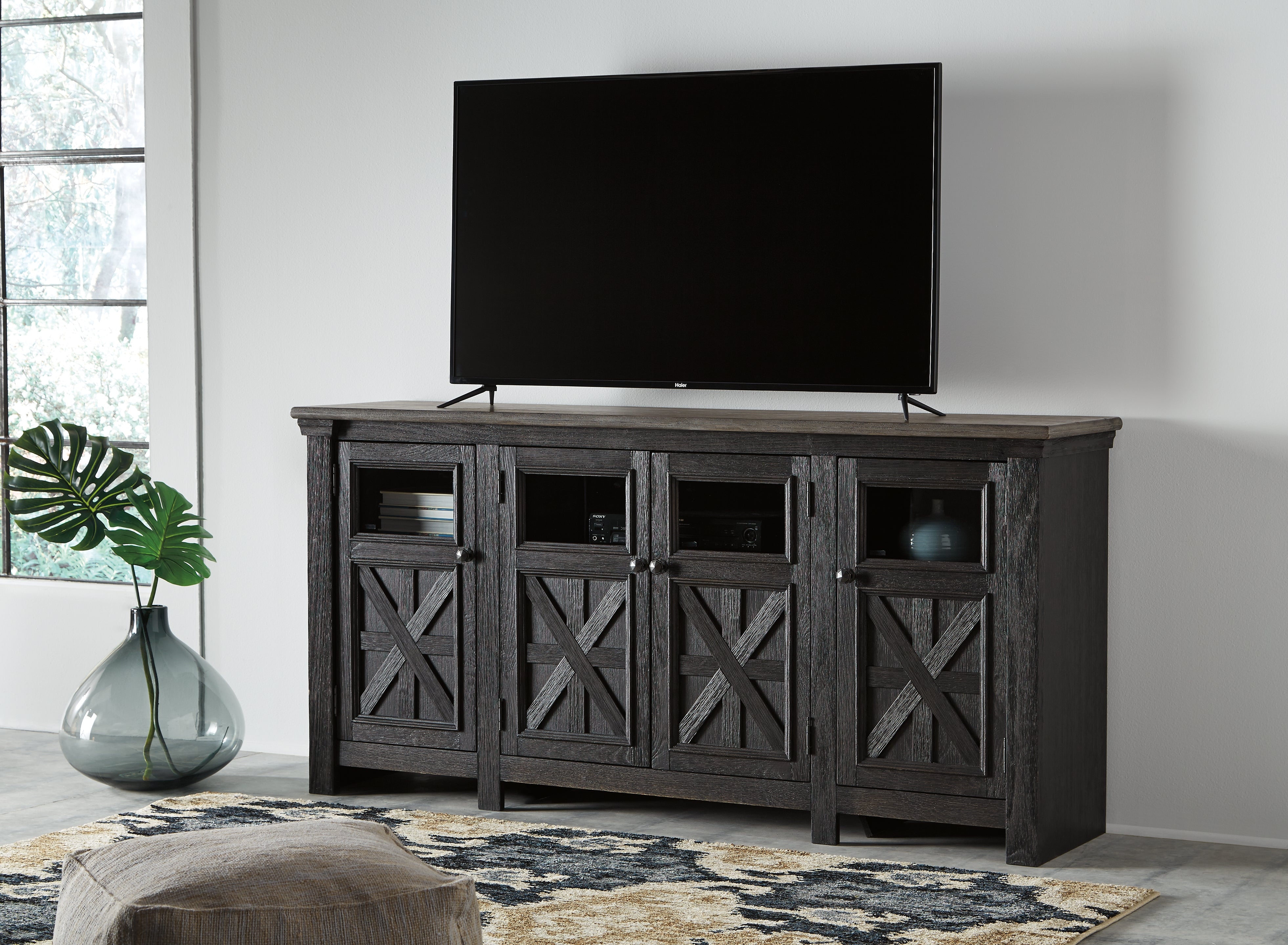 J&M Furniture - Ashley Furniture - Tyler Creek 74" TV Stand - 74" / Black/Gray - W736-68