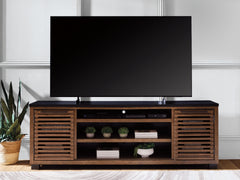 J&M Furniture - Ashley Furniture - Kallari 84" TV Stand - 84" / Warm Brown/Black - W737-78