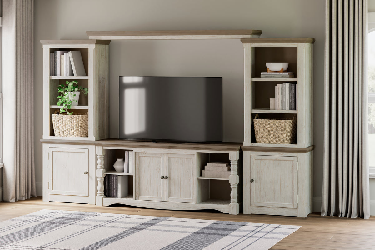 J&M Furniture - Ashley Furniture - Havalance 4-Piece Entertainment Center - 4-Piece Entertainment Center / Two-tone - W814W1