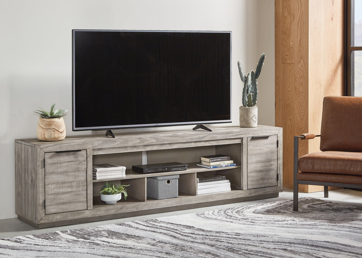 J&M Furniture - Ashley Furniture - Naydell 92" TV Stand - 92" / Gray - W996-78